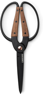 Barebones Garden Scissors - Walnut Scissors - Garden Supplies and Indoor Plant Accessories - Plant Shears with Wide Handles - Comfortable Fit Hand Pruners (Large)