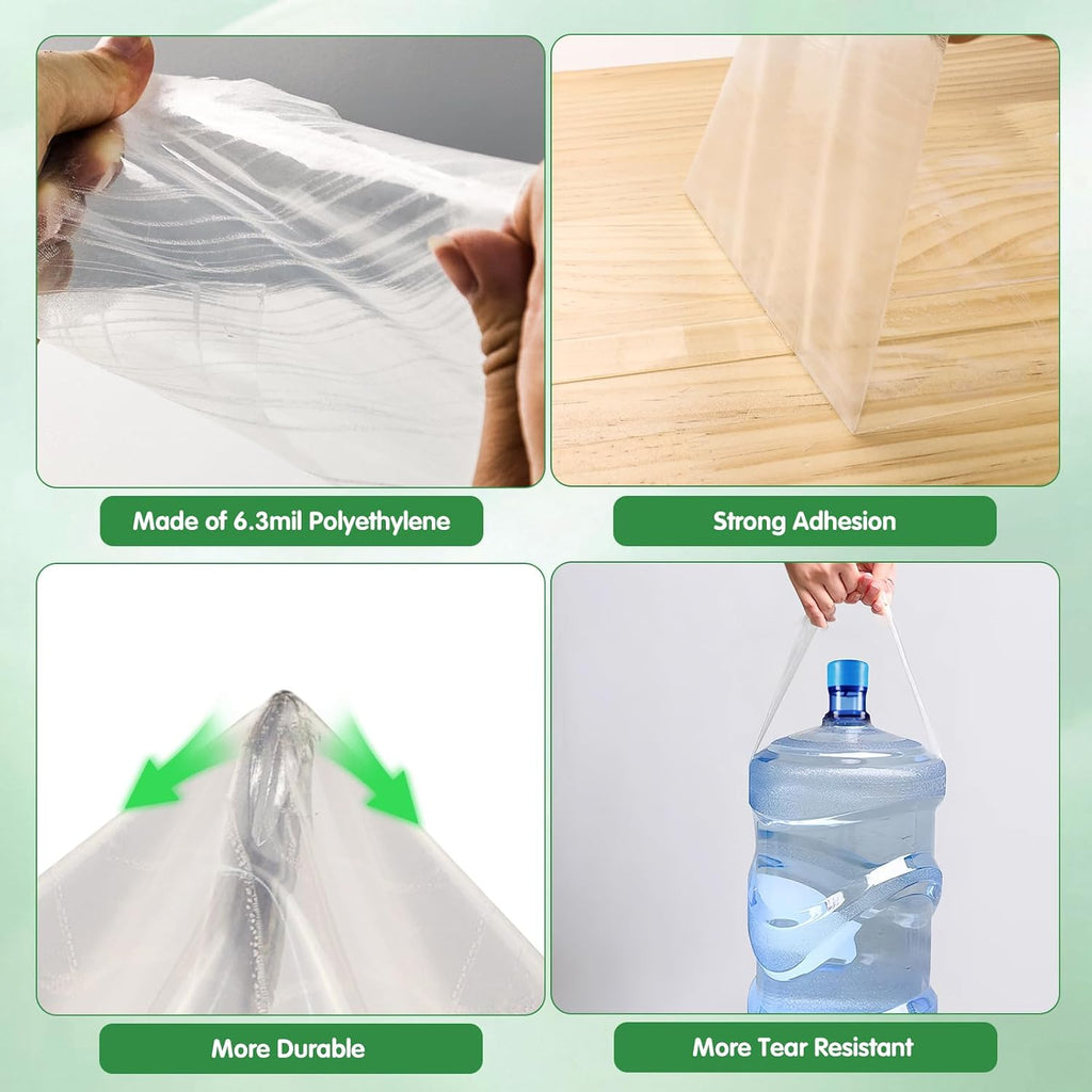 DGSL Greenhouse Repair Tapes, 3" x115' Greenhouses Cover Plastic Sheeting Tape, 6.3 mil Thickness Clear Greenhouse Plastic Tape for Seaming and Sealing