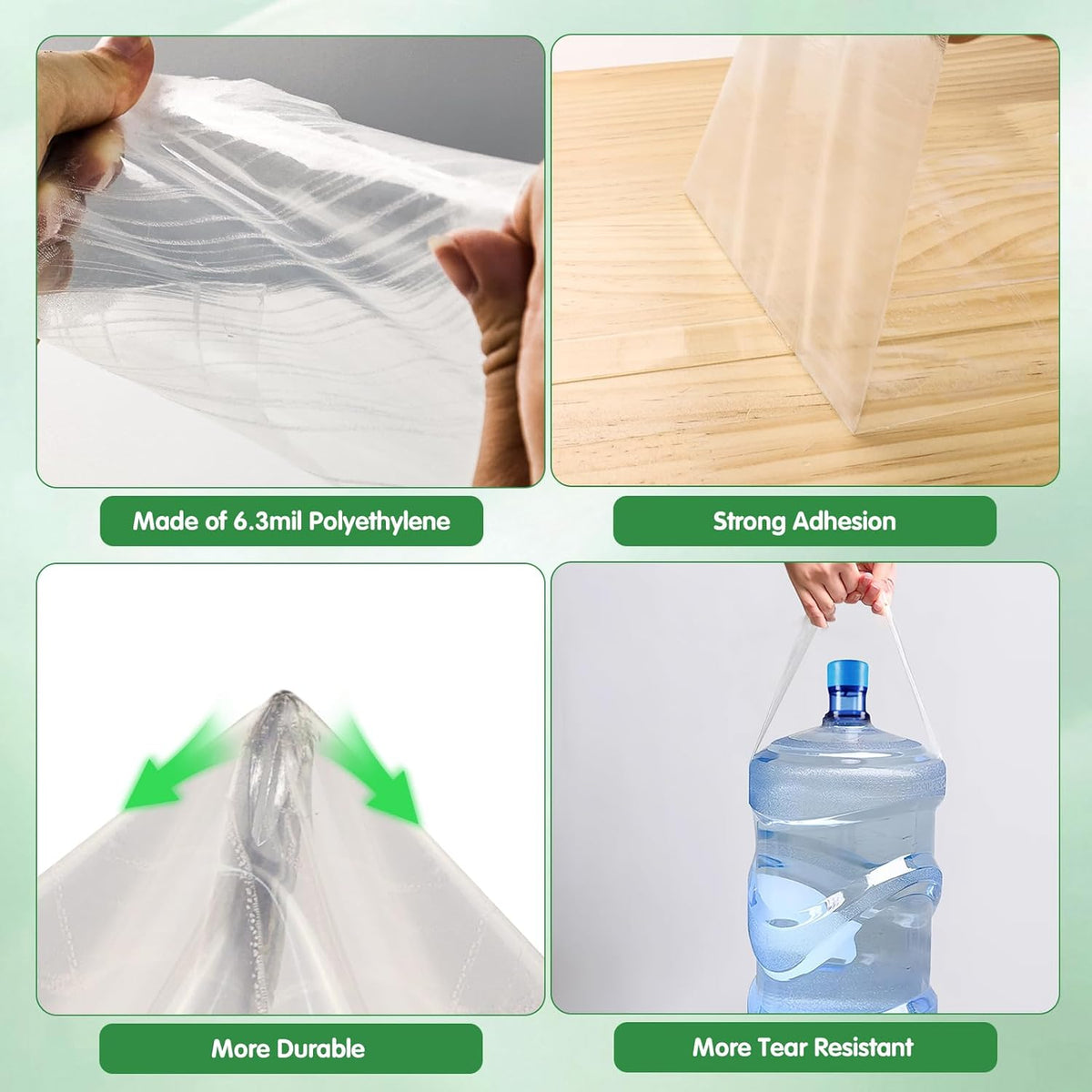DGSL Greenhouse Repair Tapes, 3" x115' Greenhouses Cover Plastic Sheeting Tape, 6.3 mil Thickness Clear Greenhouse Plastic Tape for Seaming and Sealing