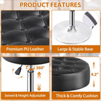 SUPER DEAL Vanity Stools for Makeup, Vanity Ottoman Chair with Adjustable Height and 360° Swivel for Makeup Room Bedroom Living Room, Black
