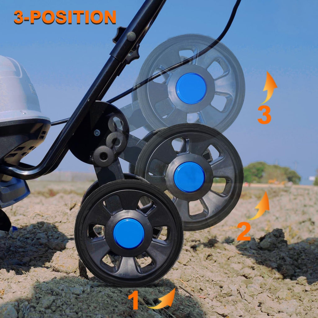 40V Cordless Tiller Cultivator,16 Huge SteelTines Garden Tiller,8.6 inch Wide BatteryPowered Garden Cultivator,(2 4AH Battery andCharger Included)