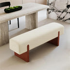 Modern Wooden Bed end Bench Dining Table Upholstered Shoe Changing Dressing Room Rest Area Entryway(Medium)