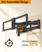 FORGING MOUNT 43–110 inch Long Arm Full Motion TV Wall Mount Holds 176 lbs, VESA 900x600mm, 42.8″ Long Extension for Screen Centered on Living Room,Heavy Duty TV Mount, Tilt, Fits 12″/16″/24″ Studs,