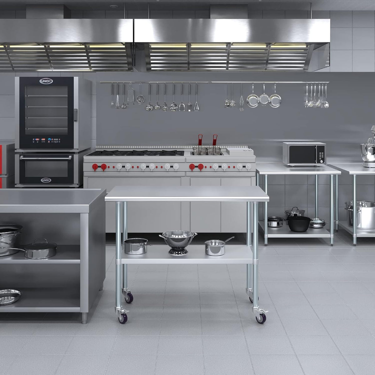 Stainless Steel Table + Add Casters | Choose from 43 Sizes | NSF Metal Work Table for Kitchen Prep Utility | Commercial and Residential Applications.