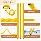 20 Pcs 17 Inch EVA Foam Twist Rubber Ties Reusable Bendable Cable Tie Straps Flexible Heavy Duty Twisty Ties for Organizing Cords Bundling (Yellow)