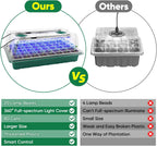 BlumWay Seed Starter Tray with Grow Light,4 Pack 160 Cells Seedling Tray with Humidity Dome/Indoor Grow Kit for Deep-Rooted Seedlings,Adjustable/Timed Light Plant Starter Set