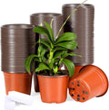 200 Pack 6 Inch Plastic Nursery Pots for Plants, Seedling Pots Succulent Pots Flower Pots with Drainage Holes, Come with 200pcs Plant Labels