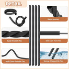 20 Pcs 17 Inch EVA Foam Twist Rubber Ties Reusable Bendable Cable Tie Straps Flexible Heavy Duty Twisty Ties for Organizing Cords Bundling (Black)