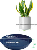 4 Pack of Plant Saucer, 5 inch Glazed Ceramic Plant Tray, Deep Drainage Tray for 4 Inch Flower Pot,Plant Dish Plate to Catch Water for Indoor & Outdoor