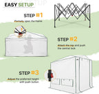 EAGLE PEAK Instant Pop-up Greenhouse, Indoor Outdoor Plant Gardening Green House, Roll-Up Zipper Doors and Side Windows, Heavy Duty Walk in 8x6 ft, Woven PE Top, White