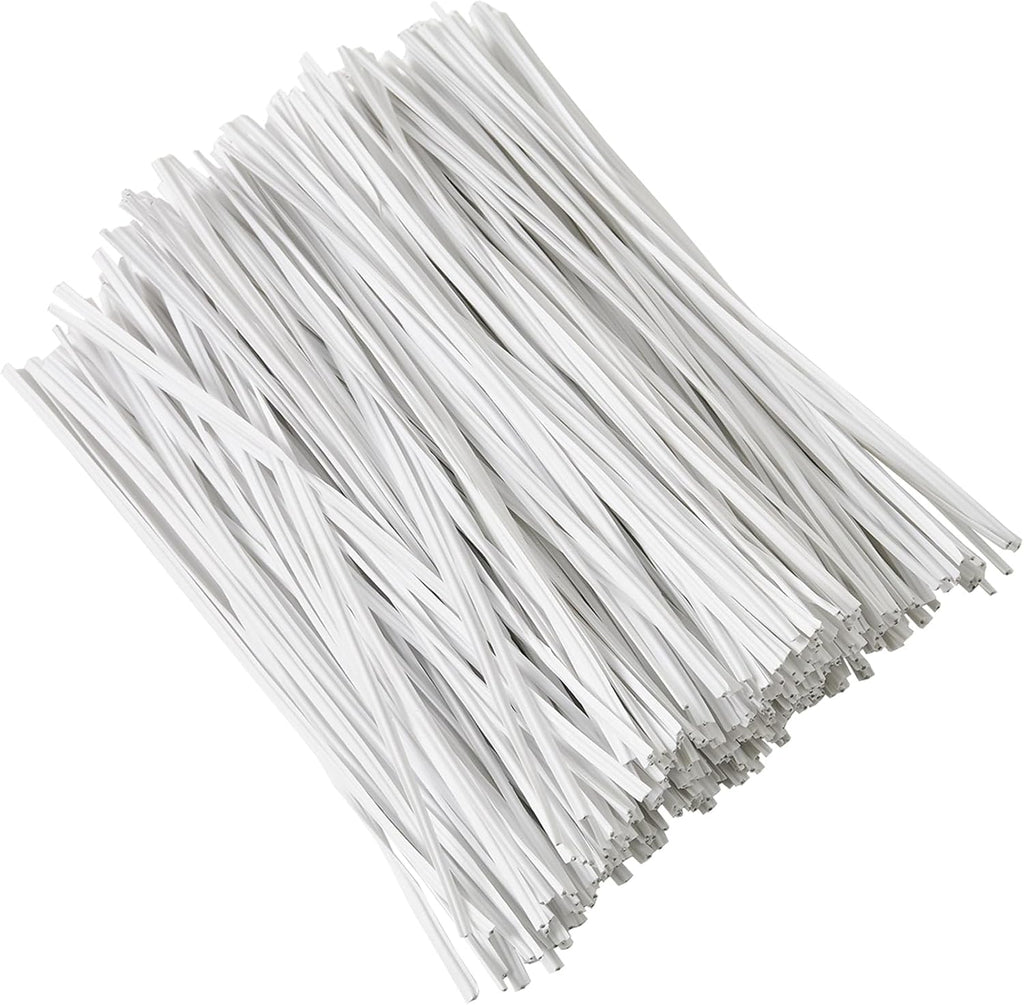 300 pcs 5 inches White Plastic Twist Ties, Cable Ties, for Bags, Gardening Tools
