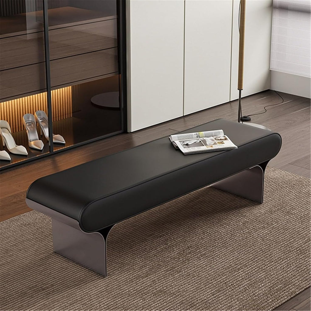 Modern Upholstered Bed end Stool Bedroom Home Use Bedside Dressing Room Wooden Shoe Changing Entryway(Large)