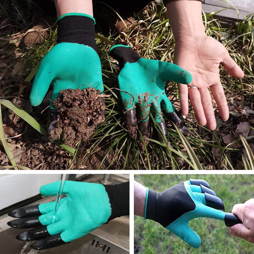 DCCPAA Garden Gloves with Claws,Claw Gardening Gloves for Digging,Planting, Weeding, Seeding-Waterproof for Men and Women