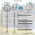Stargarden Large Wind Spinners Outdoor, 23 Inch Kinetic Wind Spinner, Hollow-Out Metal Wind Sculptures & Spinners, Double-Side Windmill for Patio, Lawn, Garden Decor