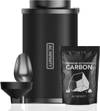 AC Infinity Refillable Carbon Filter Kit 8” with Additional Refill, Odor Removal Air Scrubber For 8" Inline Fan and Ducting, Reusable Charcoal Filter for Grow Tent Grow Room Hydroponics