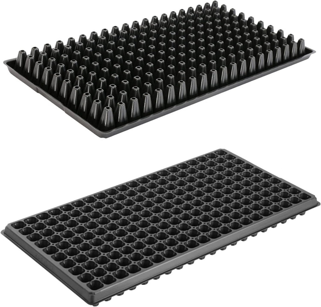 200 Cell Plug Tray, 10pcs-Pack Thick Durable Seed Starter Flats Vegetable Fruit Seeds Seedling Plastic Plug Farmer Nursery Trays Propagation