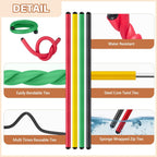 20 Pcs 17 Inch EVA Foam Twist Rubber Ties Reusable Bendable Cable Tie Straps Flexible Heavy Duty Twisty Ties for Organizing Cords Bundling (Red,Yellow,Green,Black)