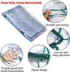 4 Tier Roll-Up Zipper Door Greenhouse Replacement Cover- 63 x 27 x 19 Inch Clear PVC Plant Greenhouse Cover for Gardening Plants Cold Frost Protection Wind Rain Proof (Frame NOT Include)