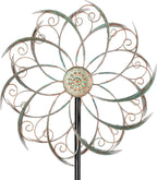 Wind Spinners Outdoor Wind Spinner Metal 13” Dia Wind Spinners for Yard and Garden Decor Pinwheels Wind Sculptures & Spinners(57” H)
