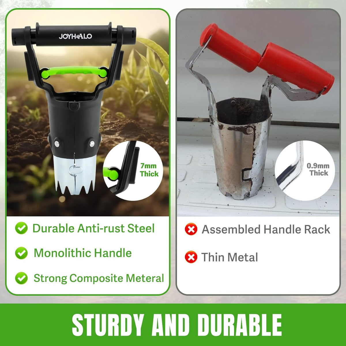 joyhalo Garden Bulb Planter Tool, 5 inch Depth Bulb Planting Tool, Gardening Garden Tools, Automatic Soil Release Bulb Planters for Plants Seeds & Bulbs Tulip Daffodils Dahlias Lilies Onions