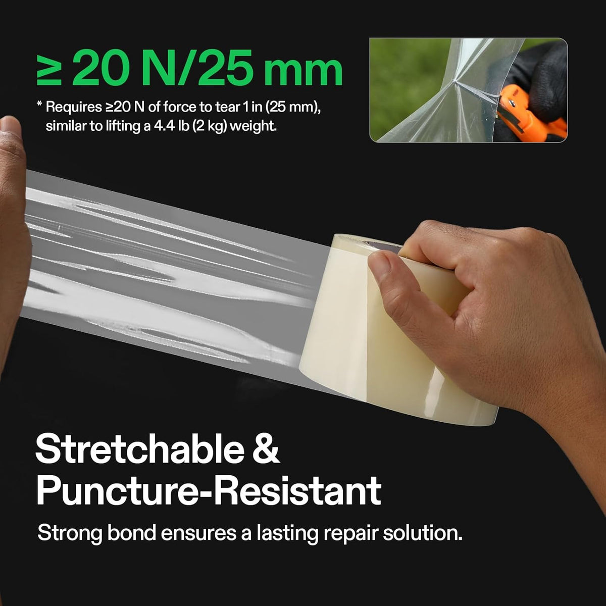 VIVOSUN Greenhouse Repair Tape, 6.3 mil 3" x 213' Weatherproof Clear Poly Patch Tape, Heavy Duty Greenhouse Sheeting Coverings Film Tape for Plastic Sheeting and Tents