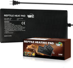 LUCKY HERP Reptile Heat Pad 8x18 Inch 24W Under Tank Terrarium Heating Mat, Reptile Heat Mat, Reptile Heating Pad for Turtle, Lizard, Hermit Crab, Frog, Snake
