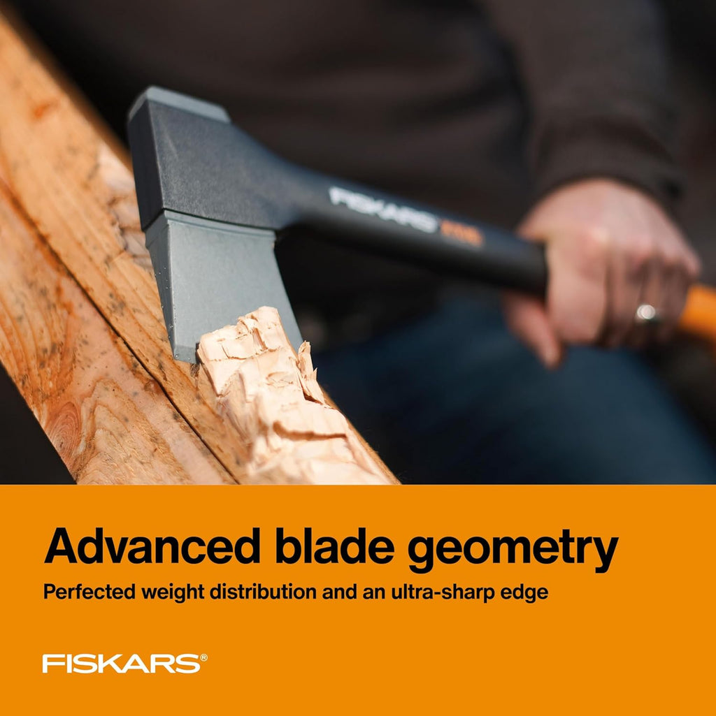 Fiskars X15 Splitting Axe, Tree Branch Cutter and Wood Splitter (23.5-Inch Axe) with Shock-Absorbing Handle