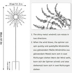 Magical Metal Windmill, Stainless Steel Windmill,Kinetic Metal Wind Spinners Garden Stake, 3D Wind Sculptures Move with The Wind Lawn Solar Wind Catcher Outdoor Patio Garden Decoration (SILVER-2PCS)