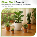 100 Packs 6 Inches Clear Plant Saucers for Indoor Outdoor Use Heavy Duty Plastic Plant Trays for Planter Bulk Flower Pot Drip Trays to Catch Water, 4 to 20 Inch