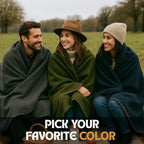 Wool Camping Blanket – 70% Wool Heavy-Duty Military Style Throw, Warm & Washable, Fire Retardant Cover for Emergency, Survival & Outdoor Use – Perfect for Camping, Car, Home & Hiking, Grey 62x84