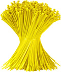 12 Inch Zip Ties Yellow 1000 PCS, 50 Lbs- Heavy Duty Tensile Strength, Nylon PA66 UV Resistant Cable Ties for Indoor and Outdoor Use - Ideal for object bundling and fastening