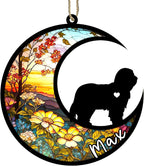 Personalized Dog Memorial, Custom Name Bearded Collie Dog Christmas Ornament with Name, Custom Breeds, Pet Loss Light Catcher, Gifts for Lovers Loss of Pet Sympathy on Mothers Day Christmas