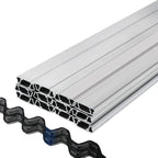 VEVOR Greenhouse Spring Wire and Lock Channel 40 Packs, 6.56 ft PE Coated Aluminum Alloy Bundle Kit, Silver Plastic Poly Film or Shade Cloth Attachment w/Screws