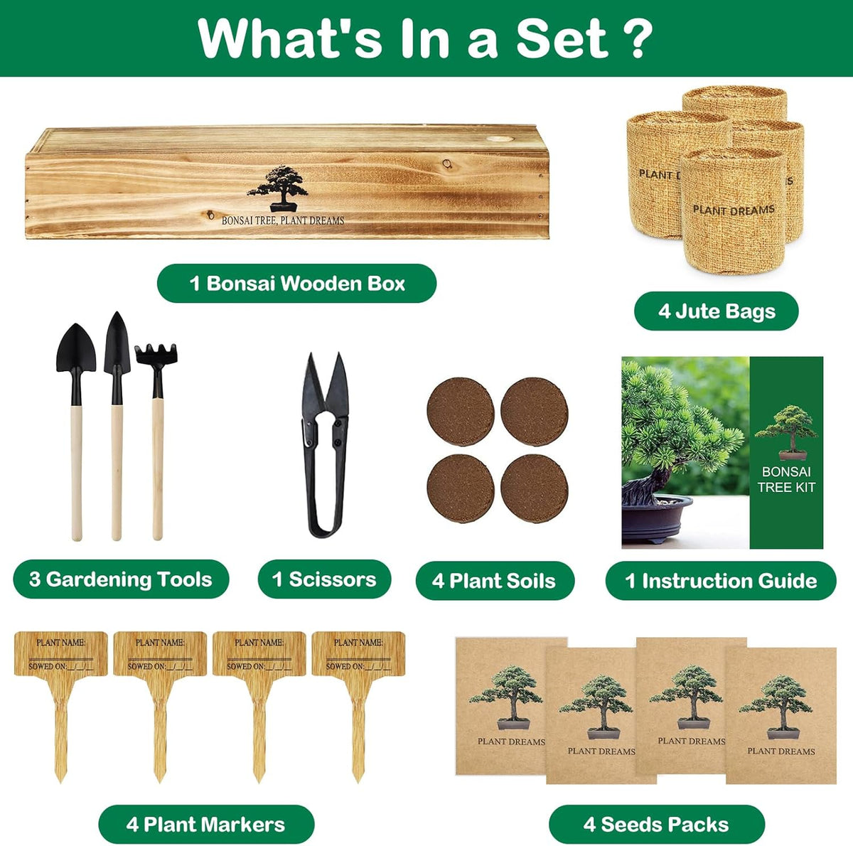 Bonsai Tree Kit, Complete Bonzai Tree Starter Kits with Tools, Unique DIY Gardening Gifts for Mom Women Men, Crafts Hobby Kits, Grow Bonsai Tree Live Indoor