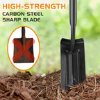 Trench Shovel for Digging, 4-Inch Trenching Spade with Orange Fiberglass Handle, Narrow Trenching Shovel for Digging, Gardening, and Landscaping, 56 inches