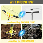 Manual Twist Tiller for Gardening, Garden Claw Hand Tiller with Ergomomic Handle, Steel Cultivator Tiller Lawn Aerator Soil Lossener for Gardening Bed and Plant Box