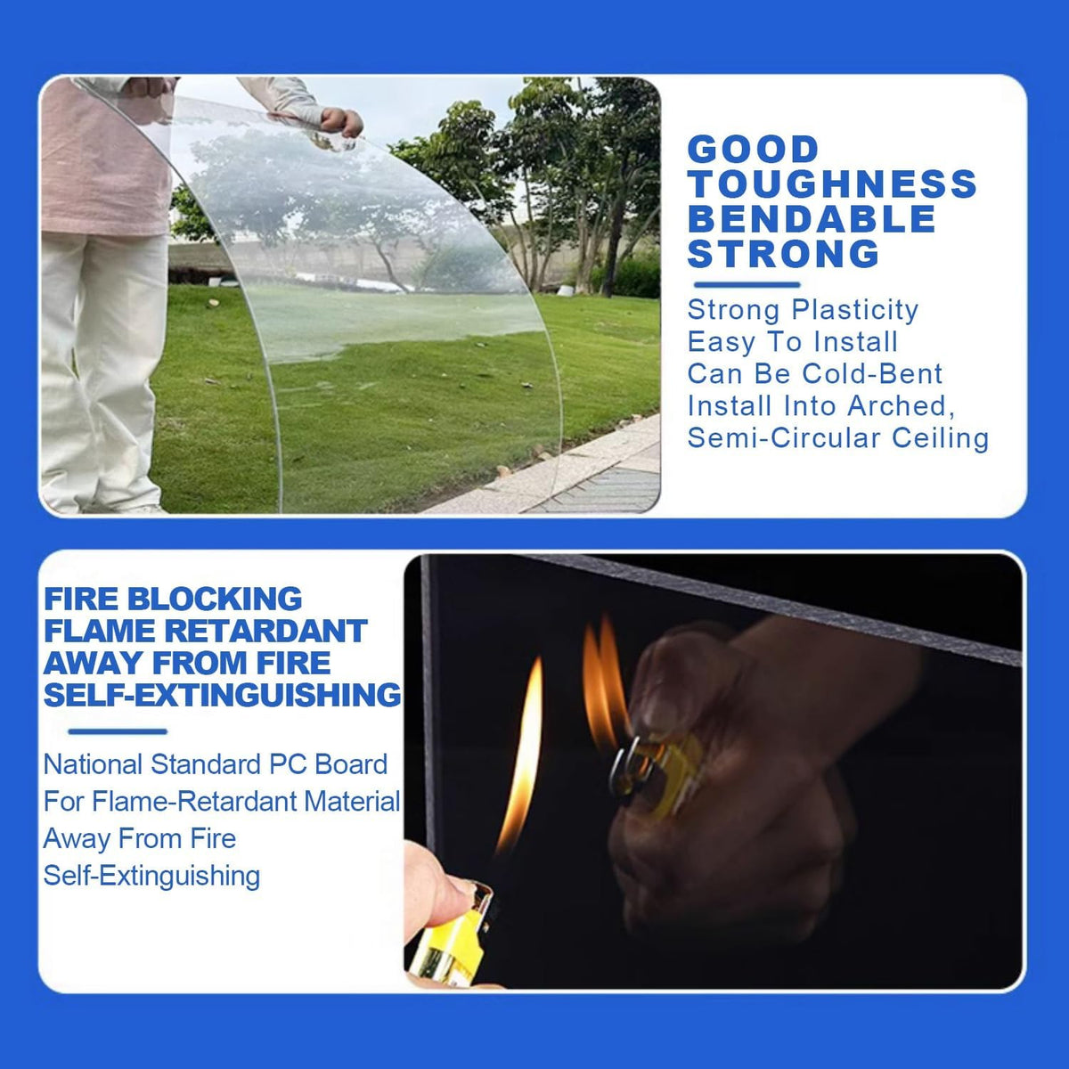 Greenhouse Panels Daylighting Roof Panels Transparent Greenhouse Panel Easy to Bend and Cut for Outdoor Gardens Greenhouses.(Blue,5.1x9.8ft)