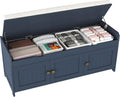 HOMEFORT 41.3" Shoe Bench with Lift Top Storage, Entryway Bench with Cushioned Seat, Wooden End of Bed Bench, Shoe Cabinet Bench with Hidden Storage Space, for Bedroom, Hallway,Blue
