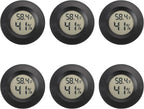Mini Hygrometer Digital Thermometer Humidity Meter 6 Pack Hygrometer Thermometers Indoor/Outdoor Humidity Monitor Reptile Thermometer for Humidors Greenhouse Garden Cellar Fahrenheit(℉)/ Celsius(℃)