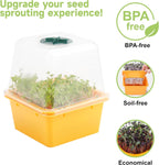 Microgreen Growing Trays, LUVCSOY Sprouting Tray with Humidity Dome, 1.2 mm Small Mesh Holes, BPA Free, Sprouter Kit for Growing Mirco Seeds, Like Broccoli, Alfalfa, Radish, Clover - 4 Pack | Colorful