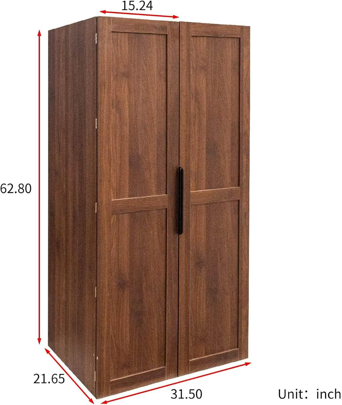 Kitchen Pantry Cabinet with Doors & Shelves, 62.8" Freestanding Cupboard | 180° Door Opening, 5-Layer Inner Door Shelves, Particle Board & MDF Construction, Melamine Finish, Easy Maintenance