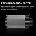 MELONFARM Air Filtration Kit 6", Built-in 14cm Fan Low Nois Carbon Filter with 12-Speed Controller, 8' Ducting, Cooling & Ventilation System for Grow Tents, Indoor Gardening, Hydroponics 6“x13.4