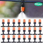 Dceyaor Three-Way Adjustable Garden Irrigation Nozzle, Garden/Roof Cooling Atomizing Plastic Nozzle, Greenhouse Vegetable Irrigation(50 Sets)