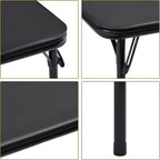VECELO Folding Card Table and Chair Set of 5 Portable with Padded Tabletop, No Assembly Required, Black