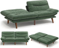 Amada 75" Convertible Futon Sofa Bed, Corduroy Folding Futon Set with Adjustable Backrest &Armrests, Recliner Lounge for Living Room, Apartment or Office, Solid Wood Frame, Loveseat Sofa -Forest Green