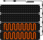 Riakrum 4 Pcs Heated Snow Melting Mats Outdoor, 10 x 30 in Winter Anti-Slip Heated Rubber Mat for Walkways Decks and Sidewalks, Snow and Ice Melting Pads Connection with 9.84 ft Power Cord