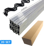 20 Set 6.6 Ft Greenhouse Lock Channel and Spring Wire，Aluminum Alloy Lock Channel and PVC Coated Spring Wires for Fixing Greenhouse Plastic Cover