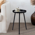 AOJEZOR Side Table: End Table for Any Room - Small Side Tables for Small Spaces All Matte Black with 3 Legged