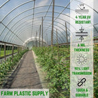 Farm Plastic Supply 4 Year Clear 6 mil Greenhouse Plastic Sheeting - Polyethylene Transparent Greenhouse Film (36' x 20')