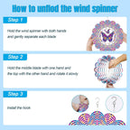 Wind Spinners Outdoor, Butterfly Metal 3D Hanging Garden Decor, 12-inch Stainless Steel Wind Spinner with Tail Spinner, Wind Sculptures for Patio Lawn Yard, Ornament Gift for Women/Men